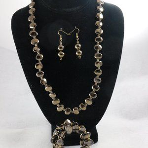 KAZURI Mini Shale Antique Gold Earthen Clay Jewelry Bundle Set